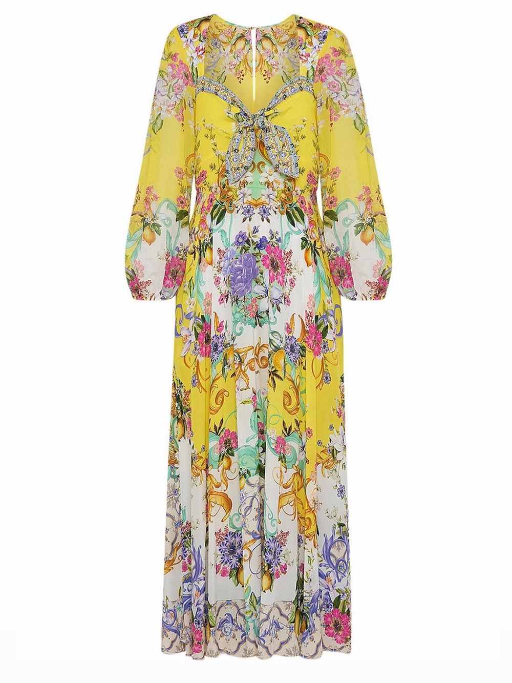 Camilla Czarine silk tie front maxi dress - Picture 3 of 8